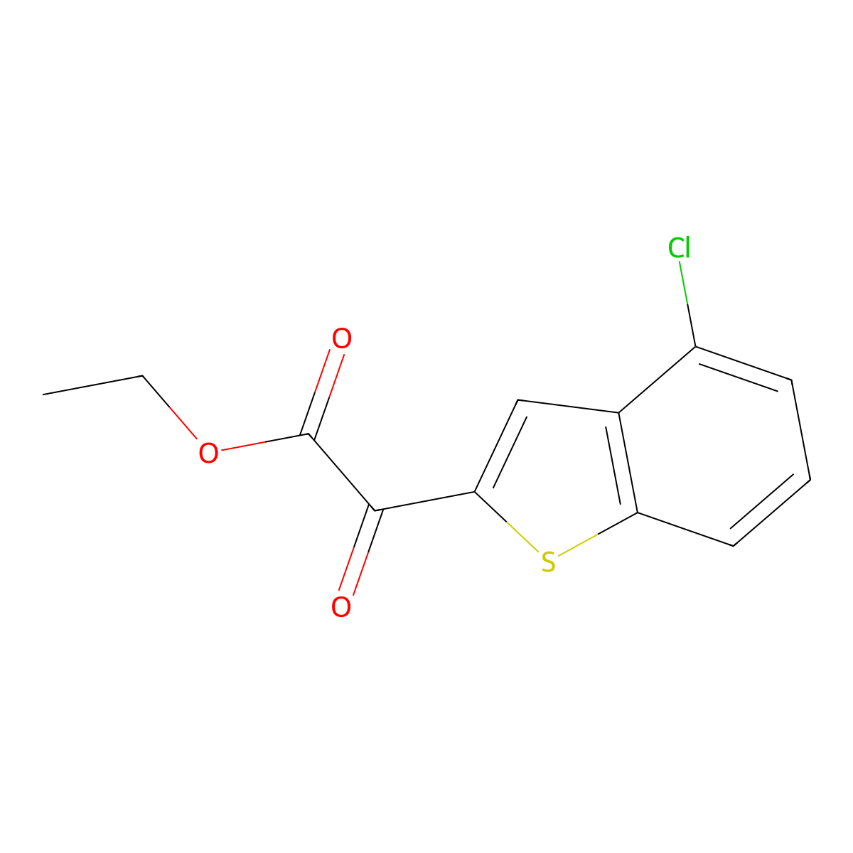 Ethyl 4-chloro-alpha-oxobenZo[b]thiophene-2-acetate molecular structure, CAS 1897819-62-3