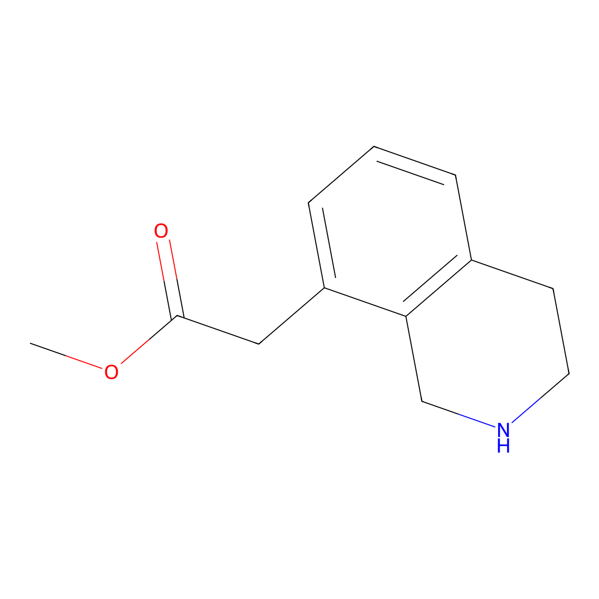 Methyl 2-(1,2,3,4-tetrahydroisoquinolin-8-yl)acetate molecular structure, CAS 1897823-73-2