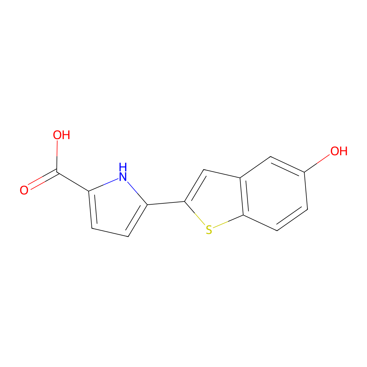 5-(5-Hydroxybenzo[b]thiophen-2-yl)-1H-pyrrole-2-carboxylic acid molecular structure, CAS 1897826-70-8