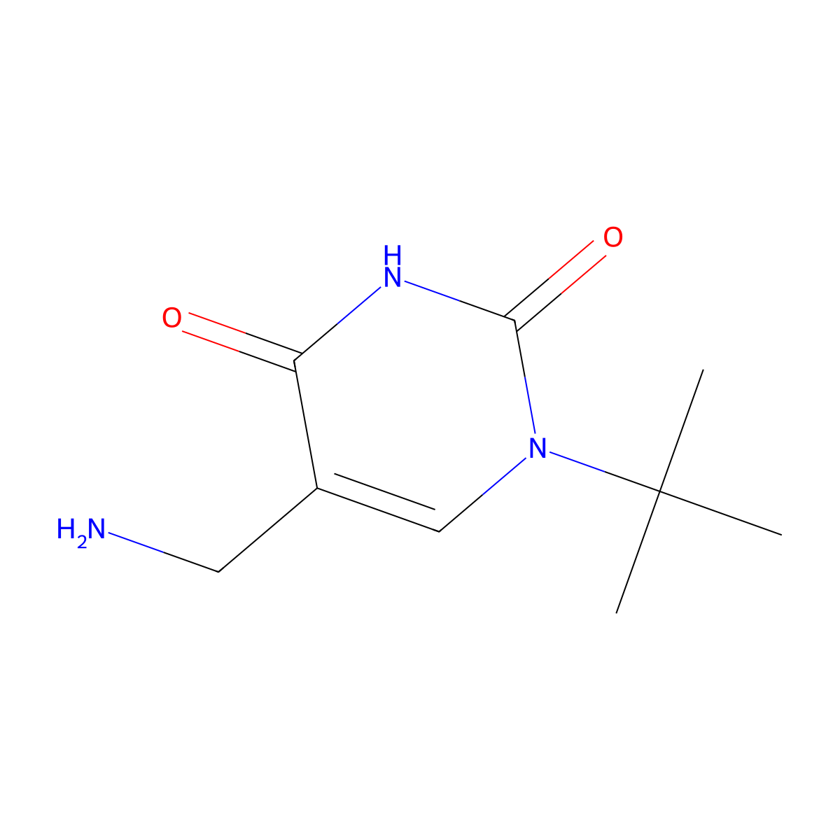 5-(aminomethyl)-1-(tert-butyl)pyrimidine-2,4(1H,3H)-dione molecular structure, CAS 1897829-69-4