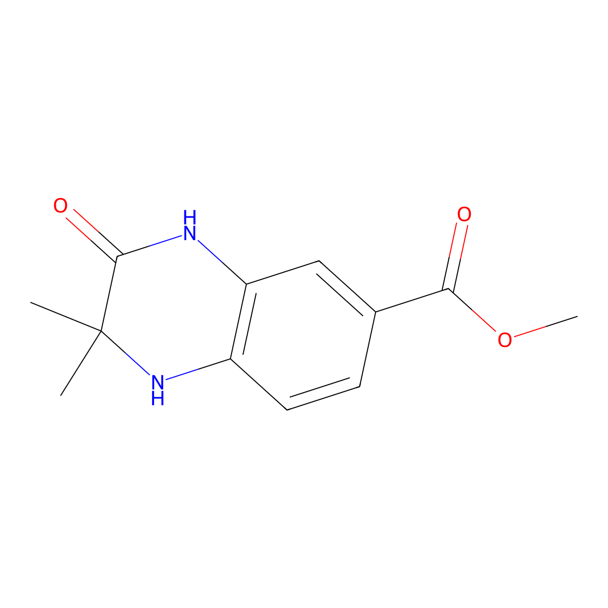 Methyl2,2-dimethyl-3-oxo-1,2,3,4-tetrahydroquinoxaline-6-carboxylate molecular structure, CAS 1897829-94-5