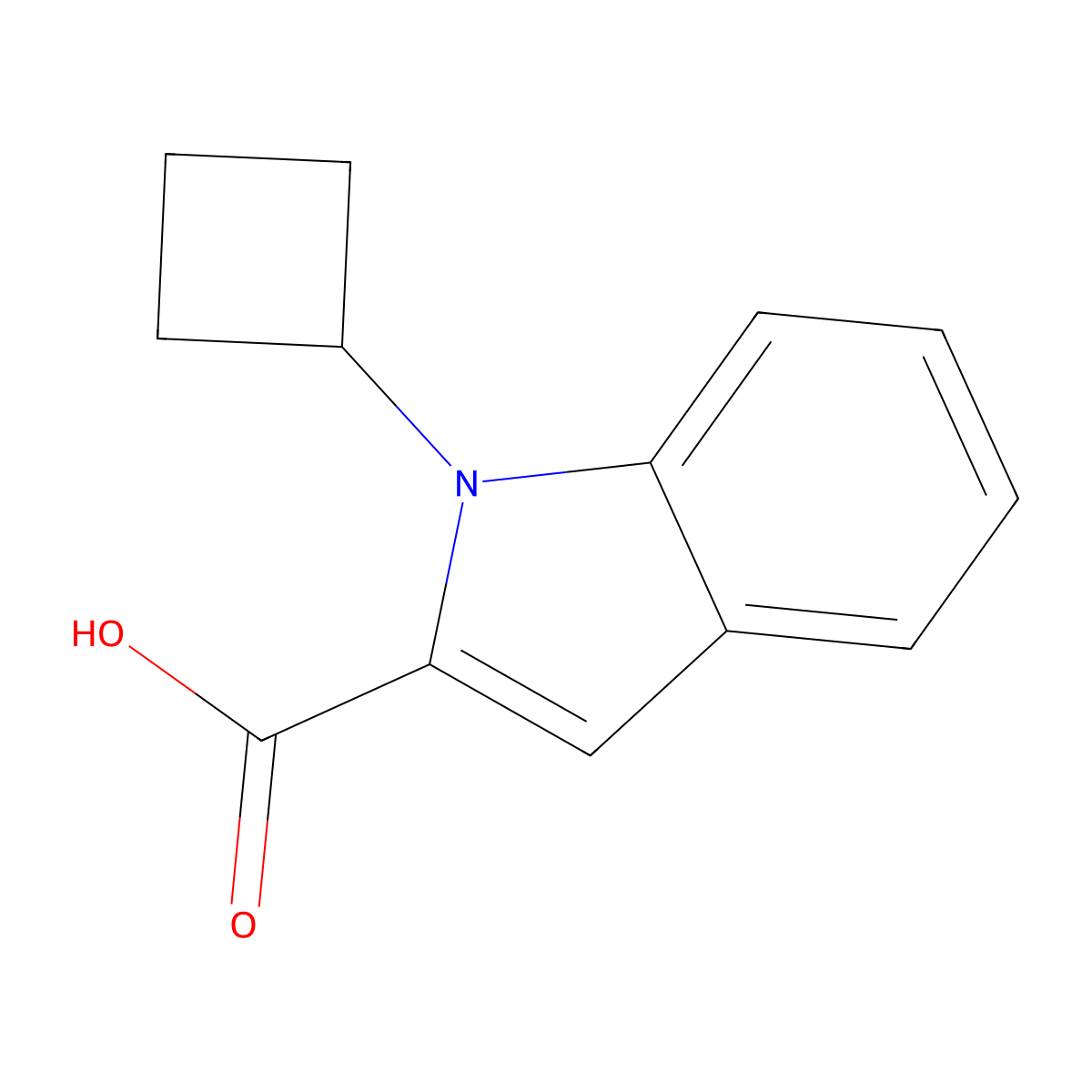 1-cyclobutyl-1H-indole-2-carboxylic acid molecular structure, CAS 1897831-64-9