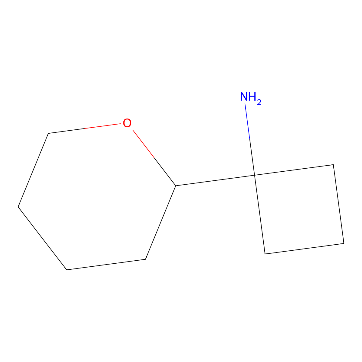 1-(Oxan-2-yl)cyclobutan-1-amine molecular structure, CAS 1897834-50-2