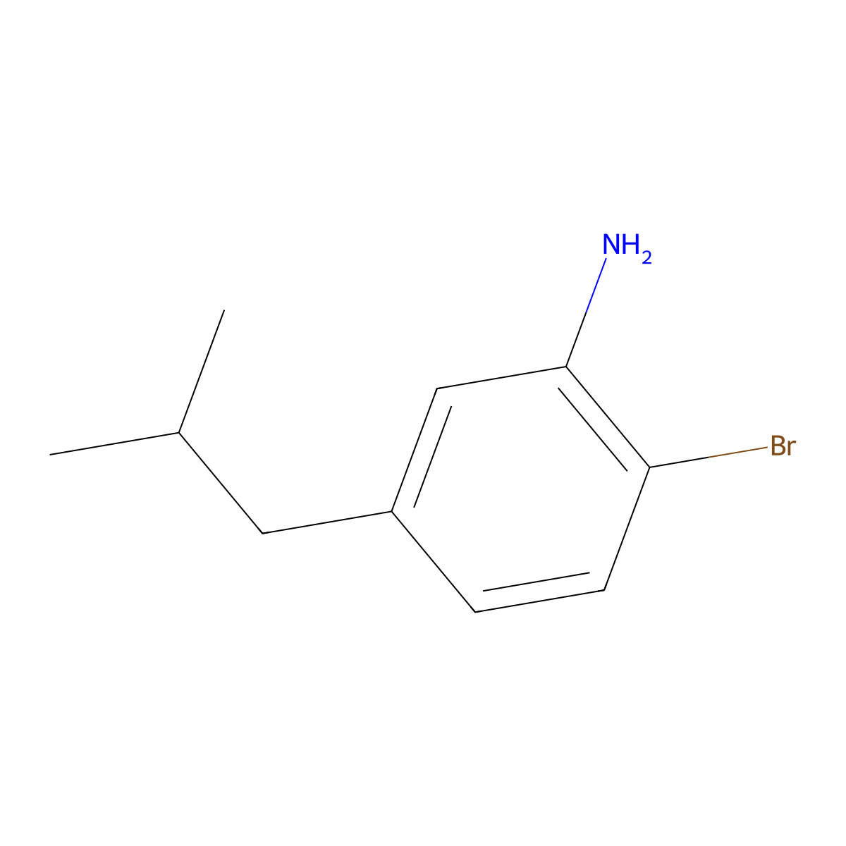 2-Bromo-5-(2-methylpropyl)benzenamine molecular structure, CAS 1897839-89-2