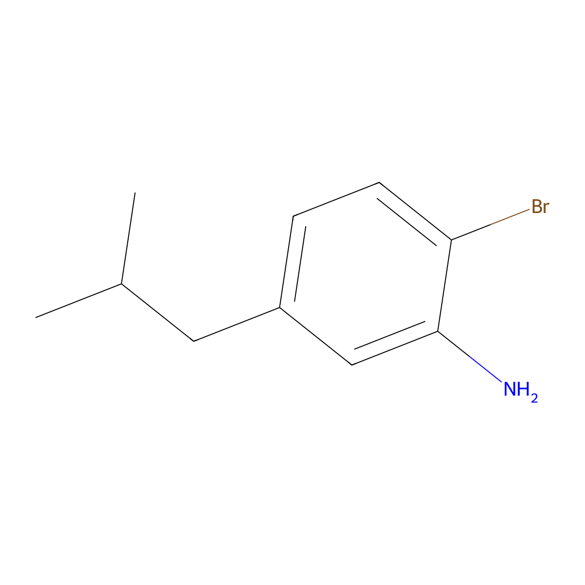 2-Bromo-5-(2-methylpropyl)benzenamine molecular structure, CAS 1897839-89-2