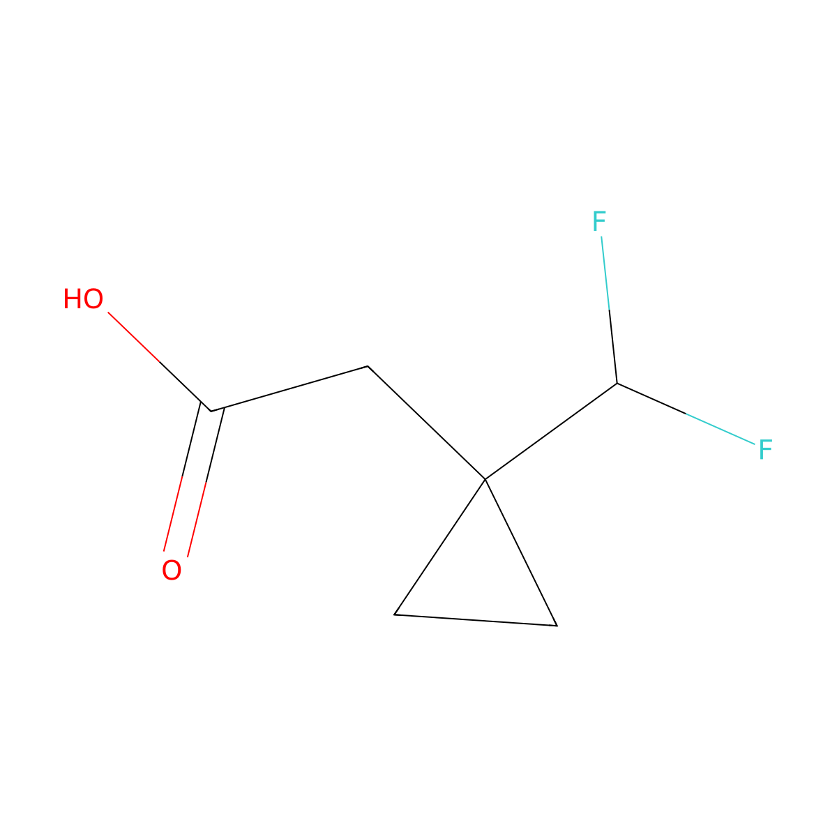 2-[1-(Difluoromethyl)cyclopropyl]acetic acid molecular structure, CAS 1897869-69-0