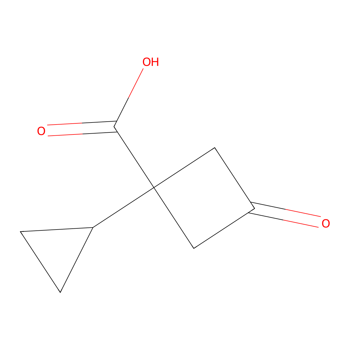 1-Cyclopropyl-3-oxocyclobutane-1-carboxylic acid molecular structure, CAS 1897870-07-3