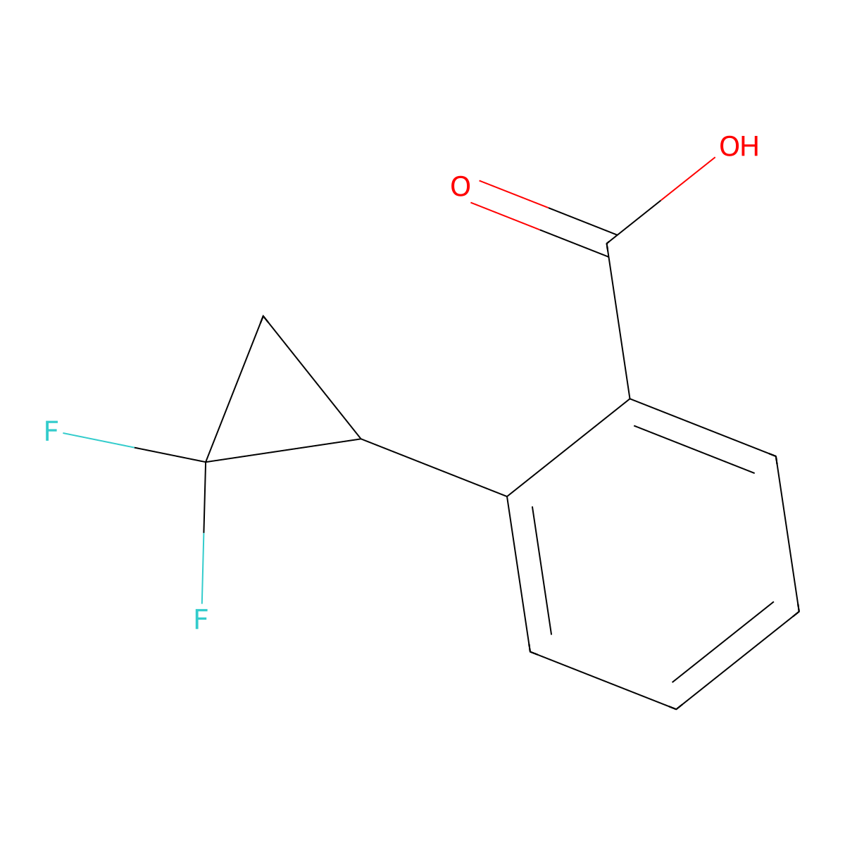 2-(2,2-Difluorocyclopropyl)benzoic acid molecular structure, CAS 1897870-50-6