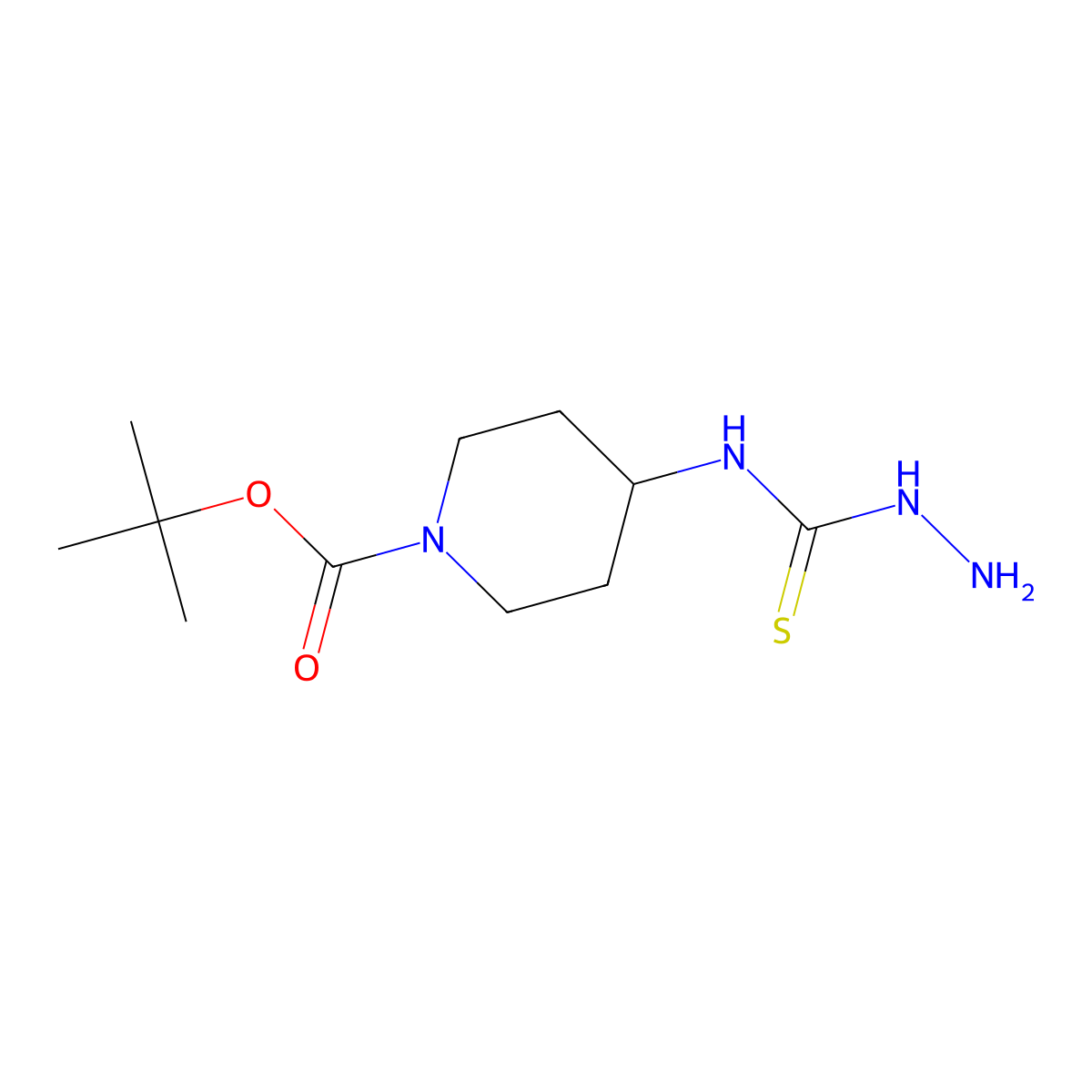 Tert-butyl 4-[(aminocarbamothioyl)amino]piperidine-1-carboxylate molecular structure, CAS 1897880-15-7