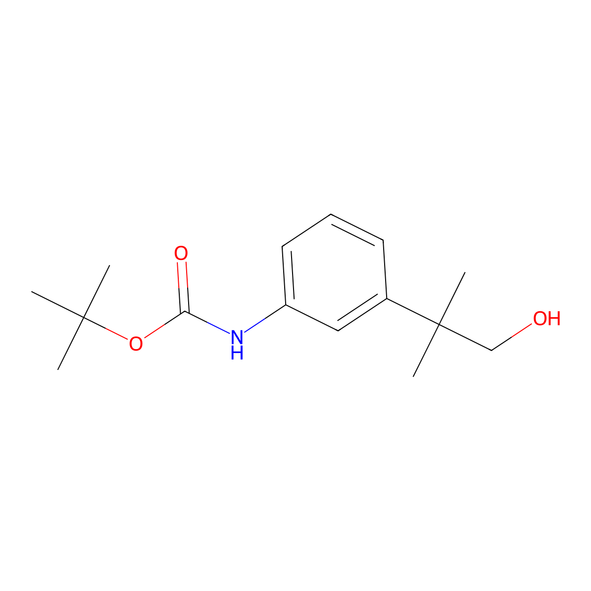tert-butyl N-[3-(1-hydroxy-2-methylpropan-2-yl)phenyl]carbamate molecular structure, CAS 1897885-15-2