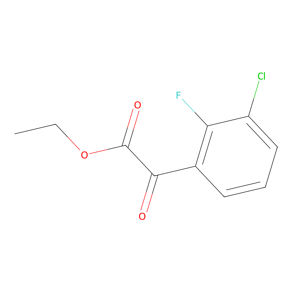 Ethyl 2-(3-chloro-2-fluorophenyl)-2-oxoacetate molecular structure, CAS 1897895-90-7