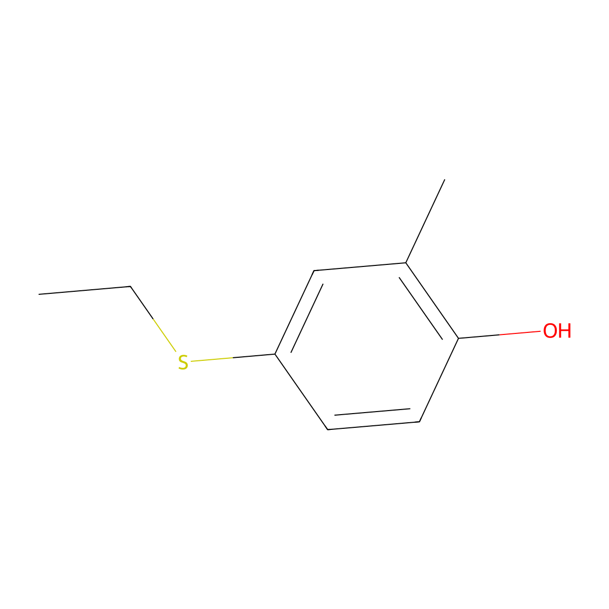4-(Ethylsulfanyl)-2-methylphenol molecular structure, CAS 18979-85-6