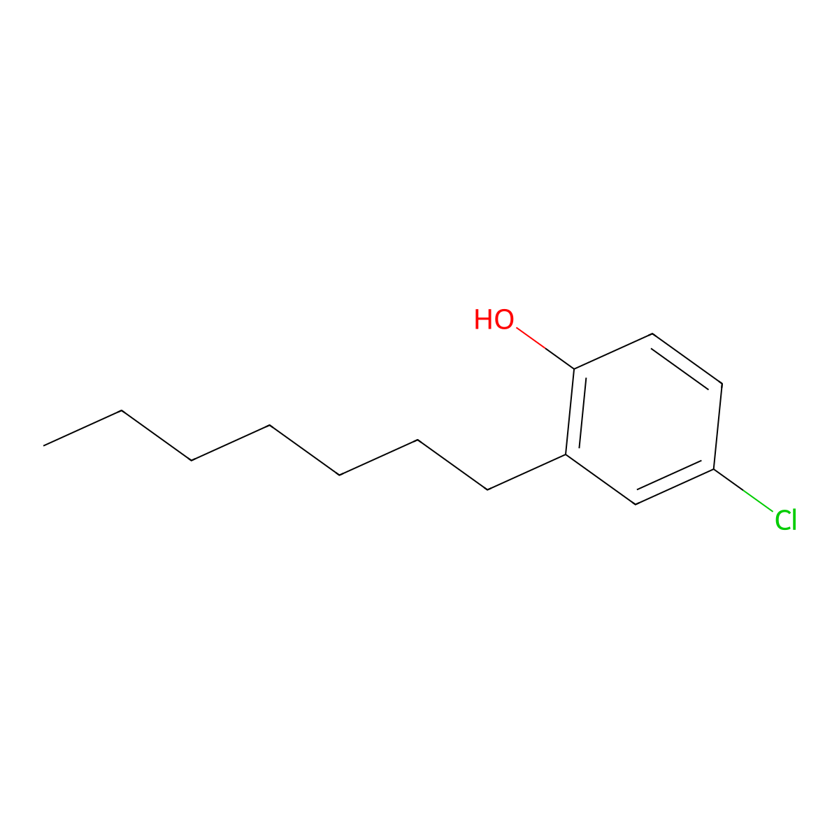 4-Chloro-2-heptylphenol molecular structure, CAS 18979-96-9
