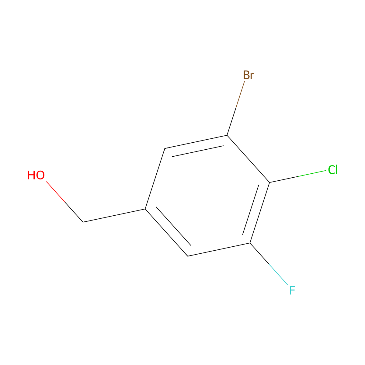 3-Bromo-4-chloro-5-fluorobenzyl alcohol molecular structure, CAS 1897916-27-6