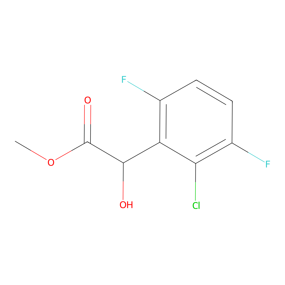 Methyl 2-(2-chloro-3,6-difluorophenyl)-2-hydroxyacetate molecular structure, CAS 1897920-58-9