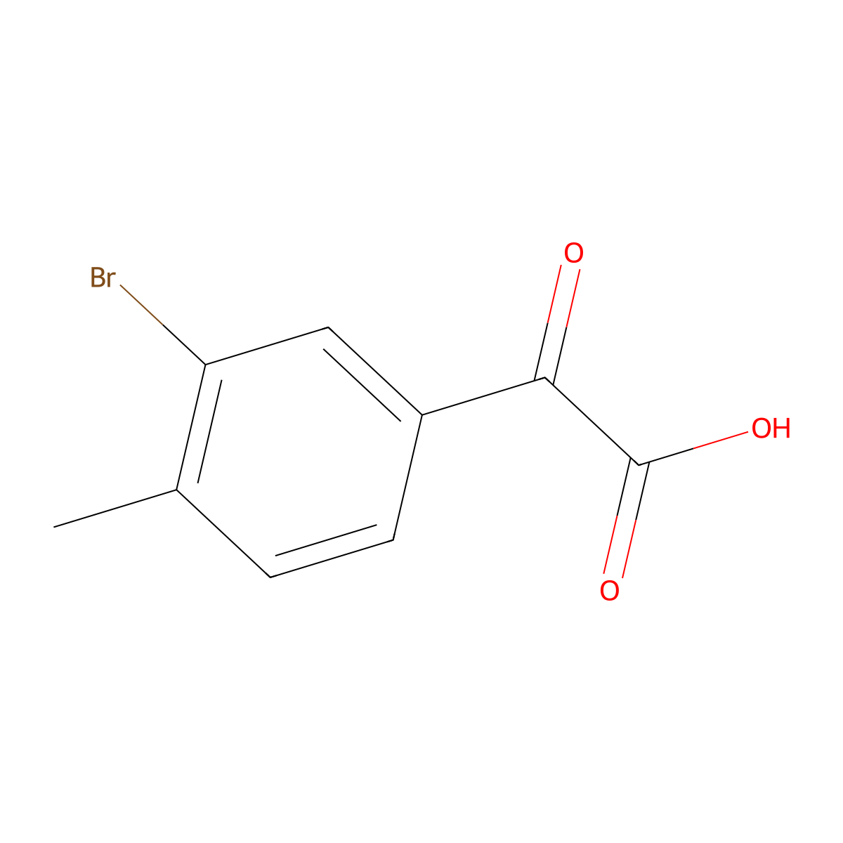 2-(3-Bromo-4-methylphenyl)-2-oxoacetic acid molecular structure, CAS 1897930-49-2