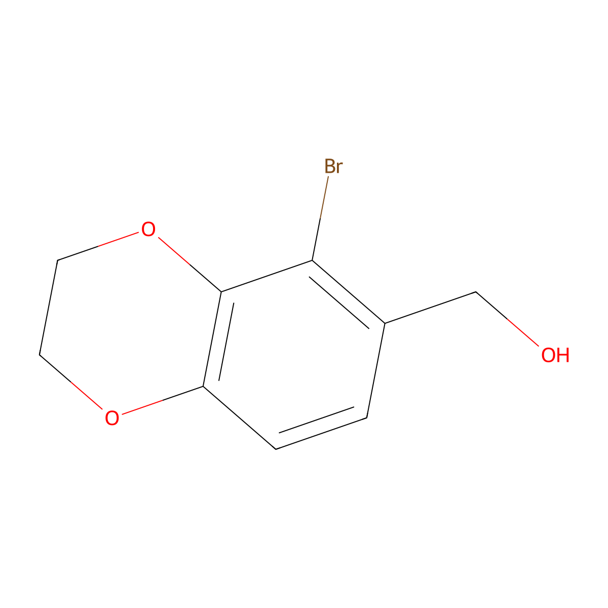 (5-Bromo-2,3-dihydro-1,4-benzodioxin-6-yl)methanol molecular structure, CAS 1897935-45-3
