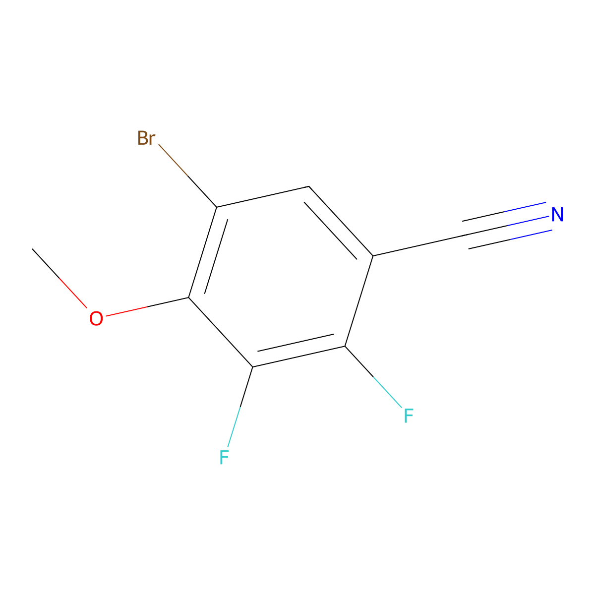 5-Bromo-2,3-difluoro-4-methoxybenZonitrile molecular structure, CAS 1897939-63-7