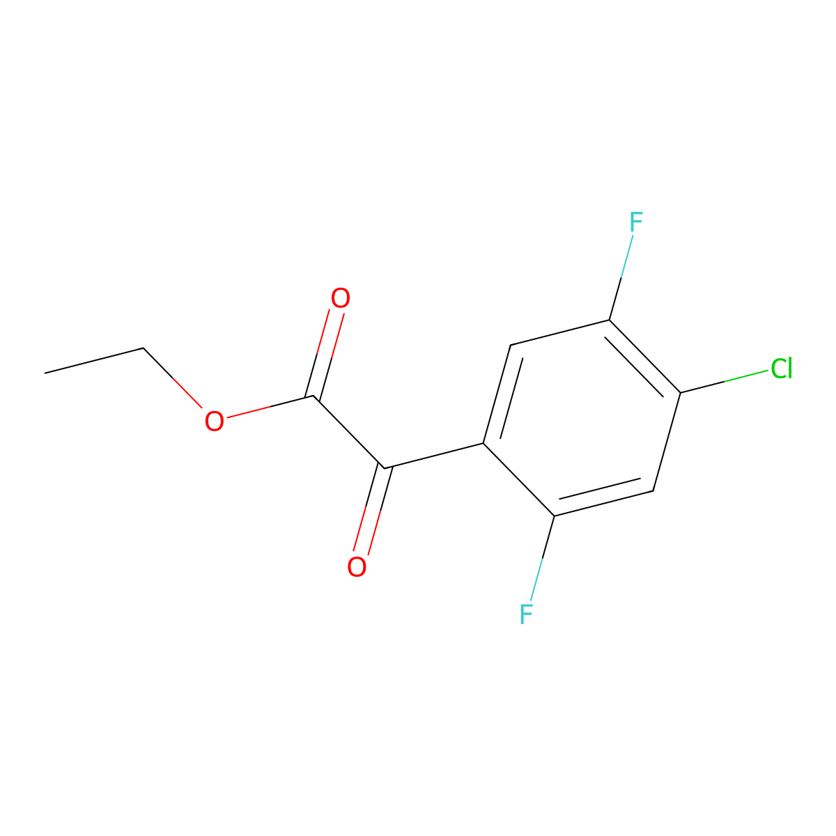 Ethyl 2-(4-chloro-2,5-difluorophenyl)-2-oxoacetate molecular structure, CAS 1897950-70-7