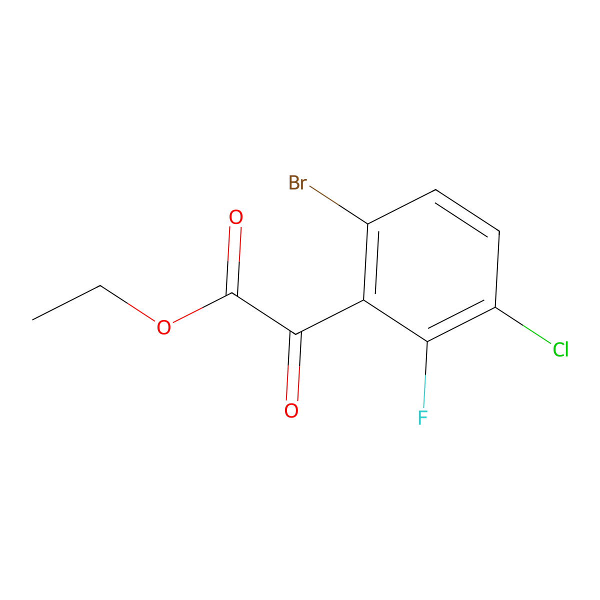 Ethyl 2-(6-bromo-3-chloro-2-fluorophenyl)-2-oxoacetate molecular structure, CAS 1897969-49-1