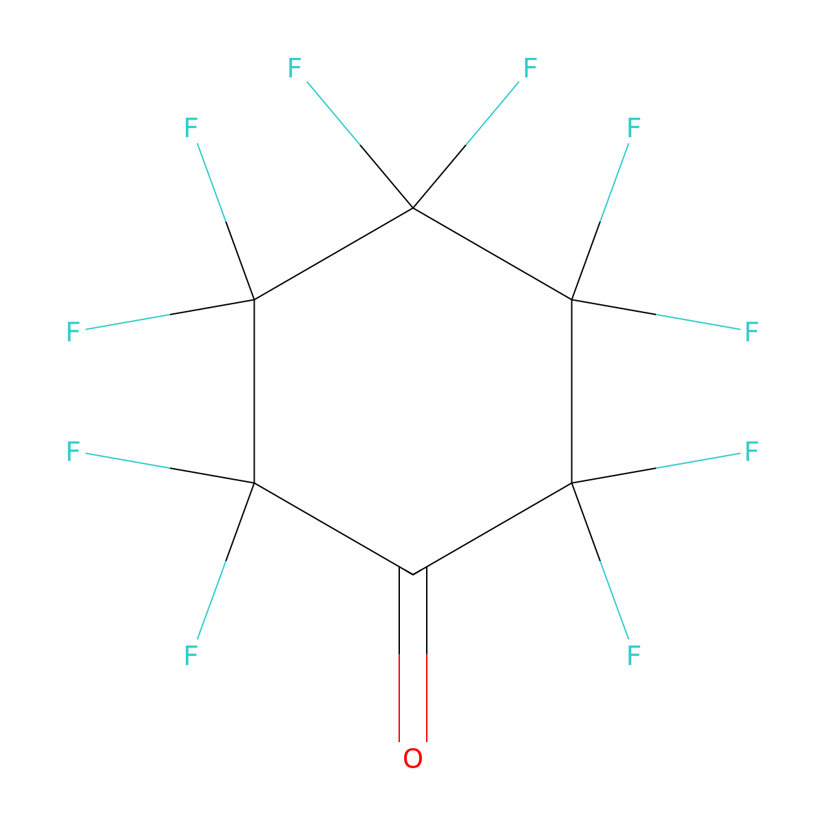 Decafluorocyclohexanone molecular structure, CAS 1898-91-5