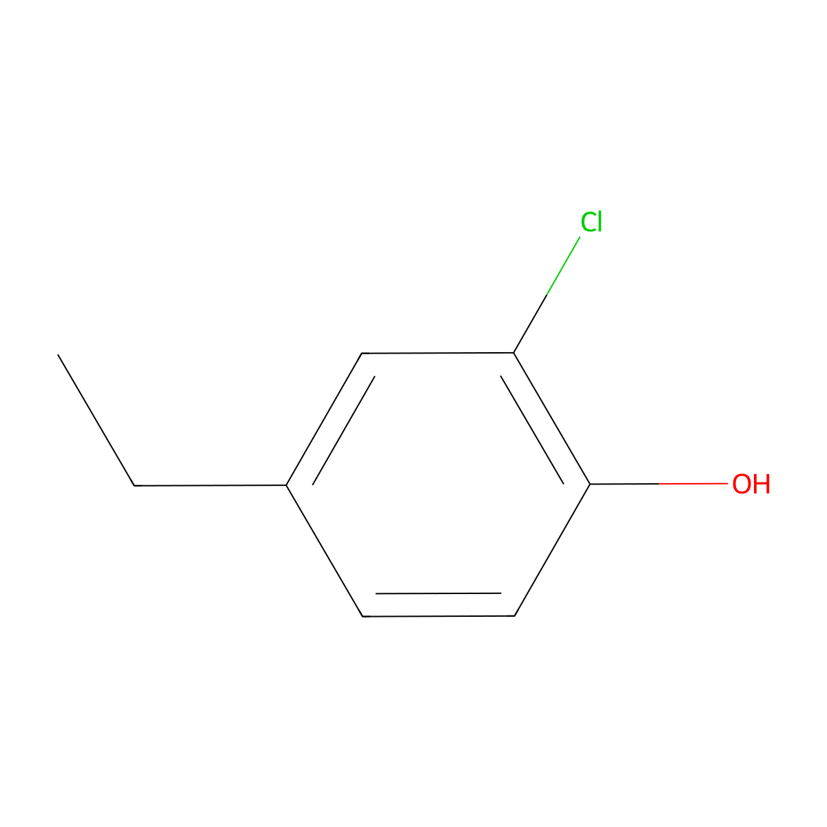 2-Chloro-4-ethylphenol molecular structure, CAS 18980-00-2