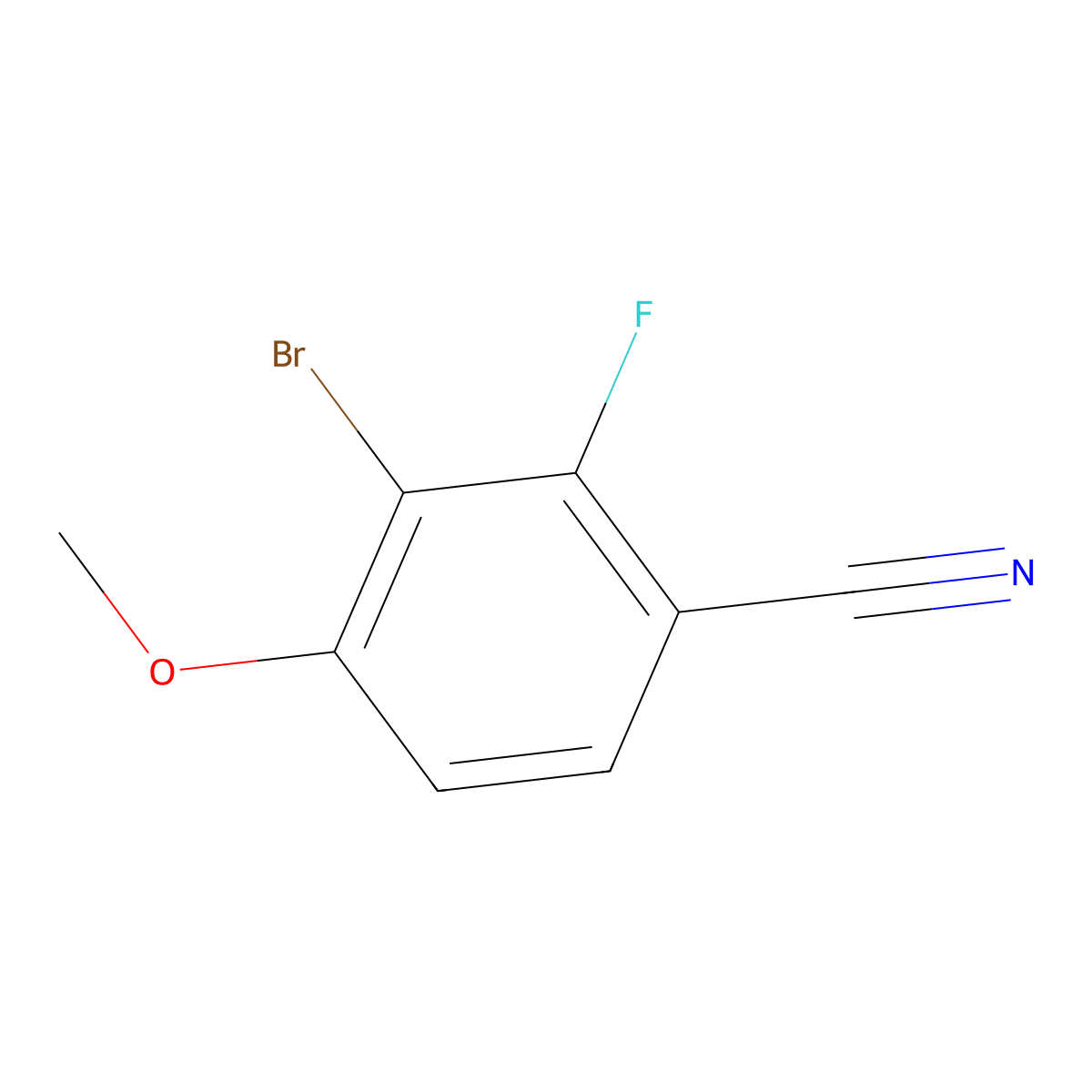 3-Bromo-2-fluoro-4-methoxybenzonitrile molecular structure, CAS 1898024-66-2