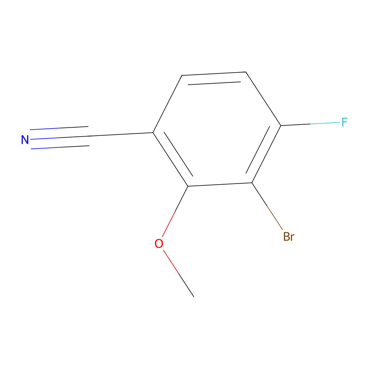 3-Bromo-4-fluoro-2-methoxybenzonitrile molecular structure, CAS 1898024-70-8