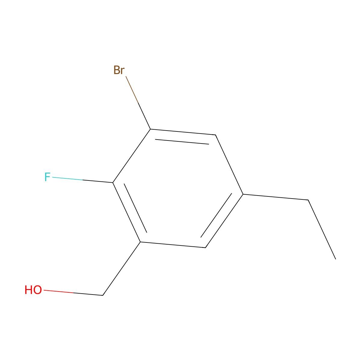 3-Bromo-5-ethyl-2-fluorobenzyl alcohol molecular structure, CAS 1898027-36-5