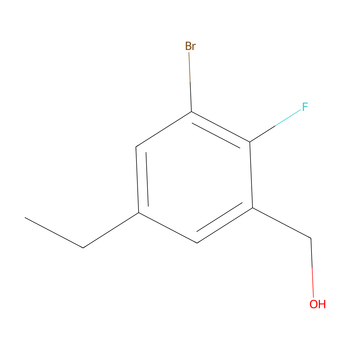 3-Bromo-5-ethyl-2-fluorobenzyl alcohol molecular structure, CAS 1898027-36-5