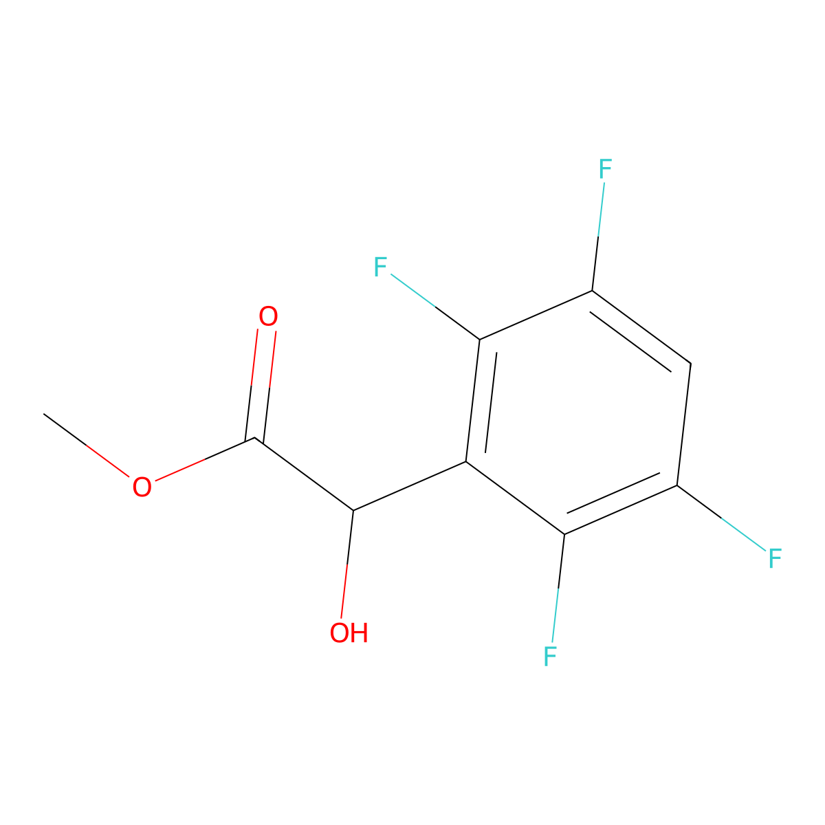 Methyl 2-hydroxy-2-(2,3,5,6-tetrafluorophenyl)acetate molecular structure, CAS 1898037-34-7