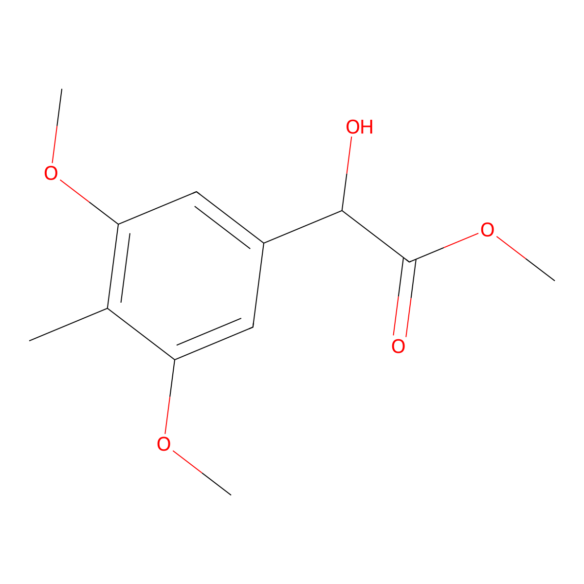 Methyl 2-(3,5-dimethoxy-4-methylphenyl)-2-hydroxyacetate molecular structure, CAS 1898054-31-3