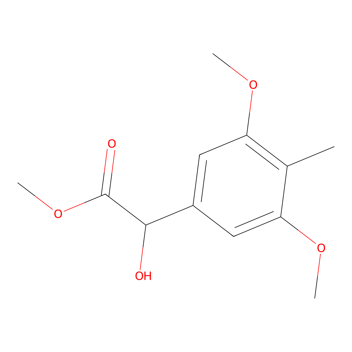 Methyl 2-(3,5-dimethoxy-4-methylphenyl)-2-hydroxyacetate molecular structure, CAS 1898054-31-3