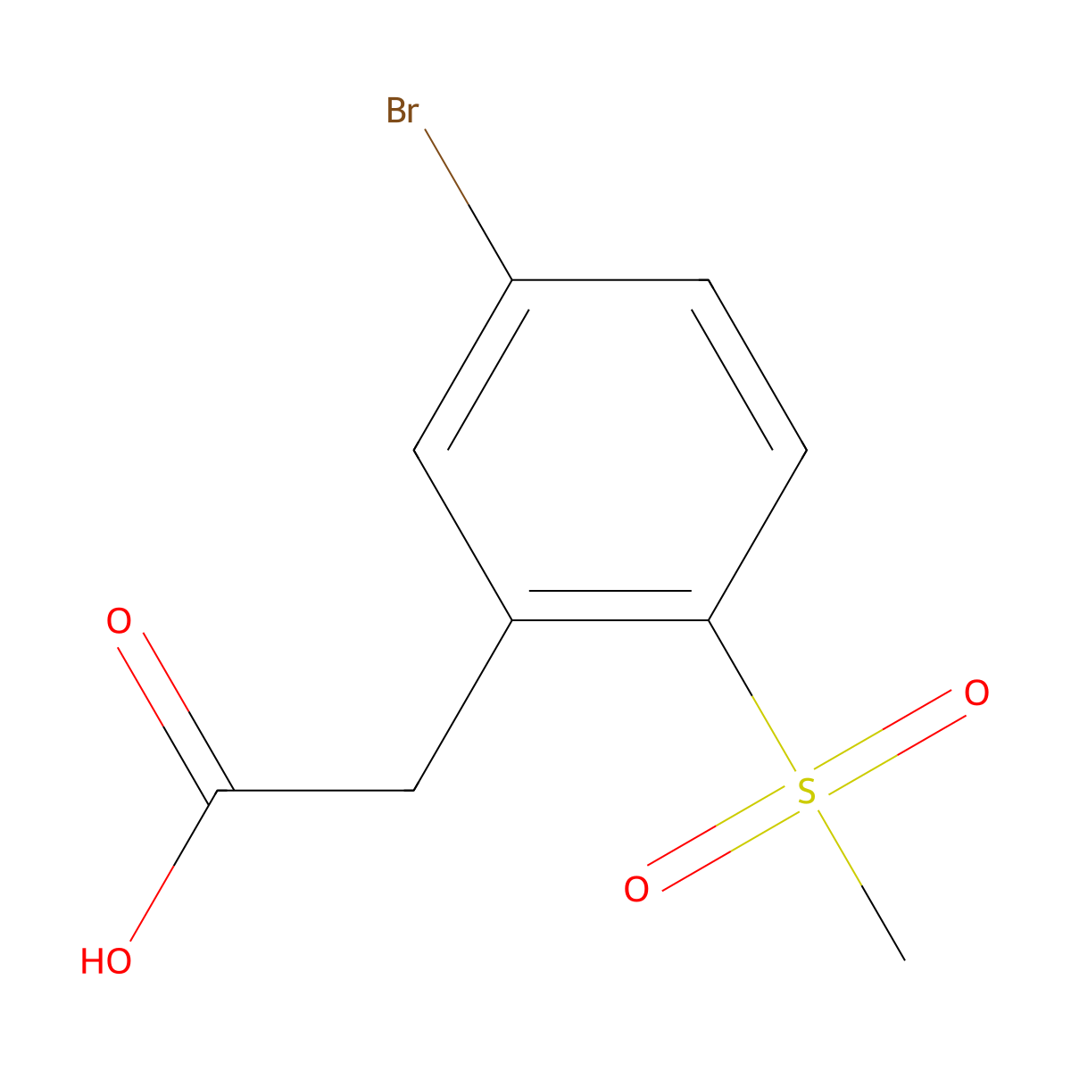 2-(5-Bromo-2-methanesulfonylphenyl)acetic acid molecular structure, CAS 1898068-44-4