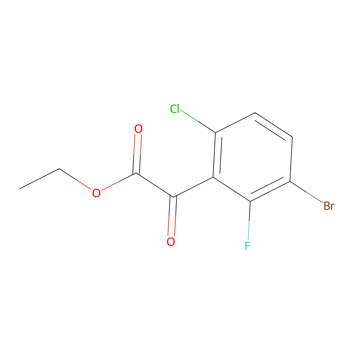Ethyl 2-(3-bromo-6-chloro-2-fluorophenyl)-2-oxoacetate molecular structure, CAS 1898081-51-0