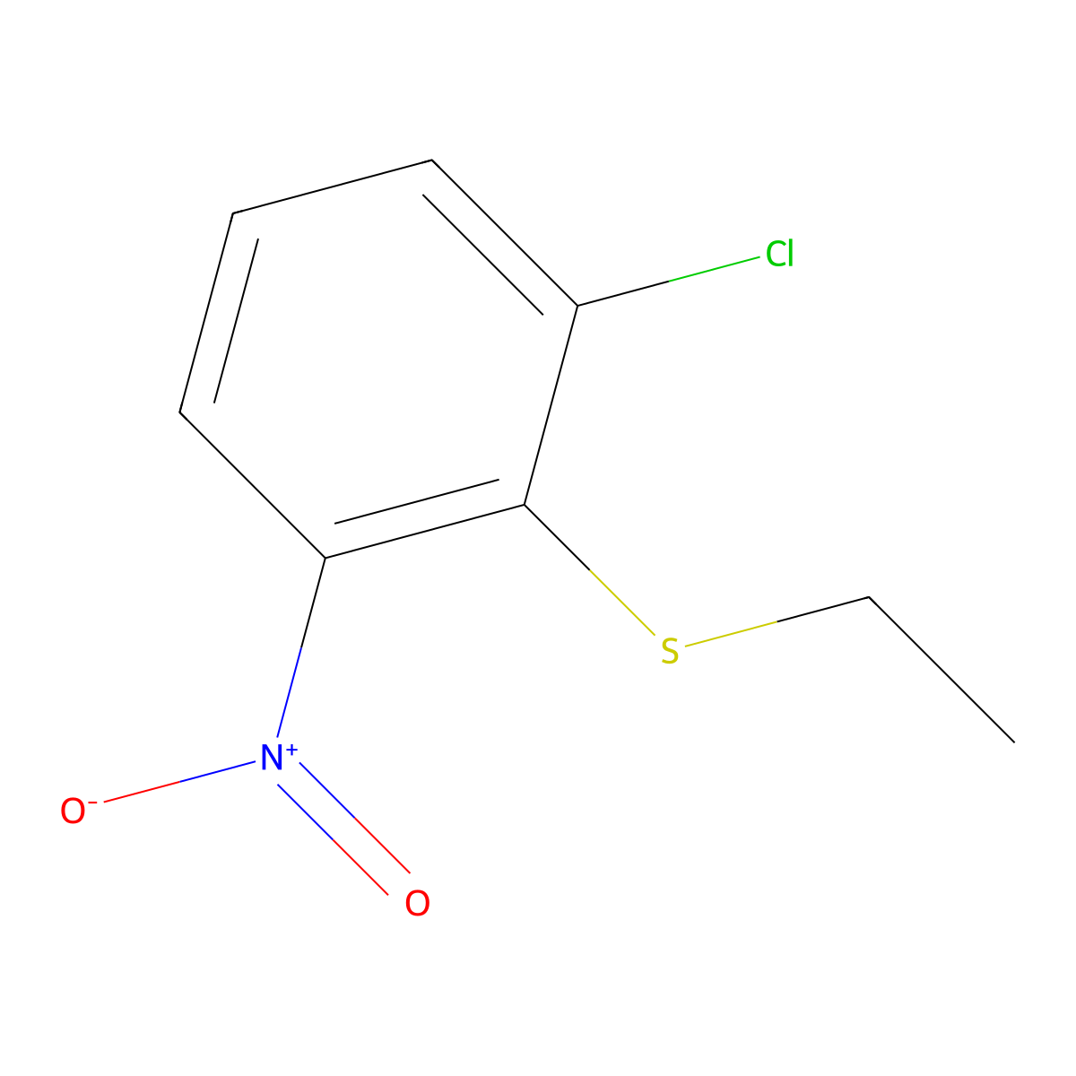 1-Chloro-2-(ethylsulfanyl)-3-nitrobenzene molecular structure, CAS 189809-73-2