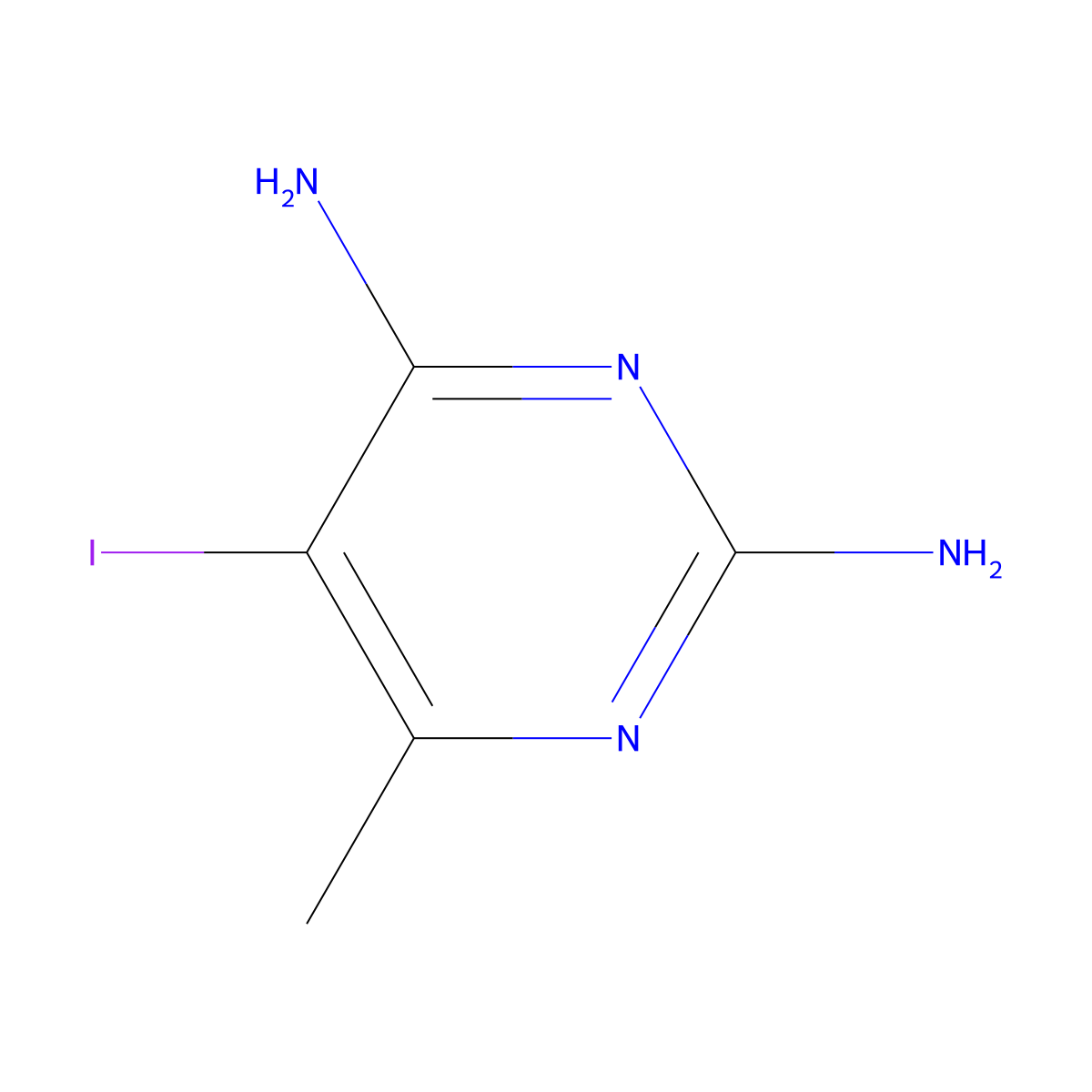 5-Iodo-6-methylpyrimidine-2,4-diamine molecular structure, CAS 189810-94-4
