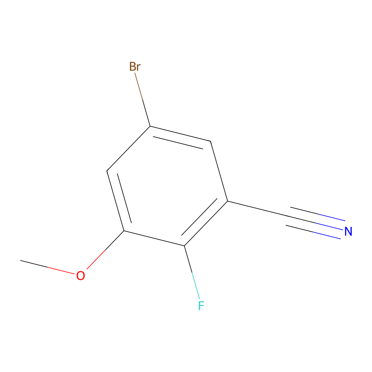 5-Bromo-2-fluoro-3-methoxybenzonitrile molecular structure, CAS 1898131-10-6