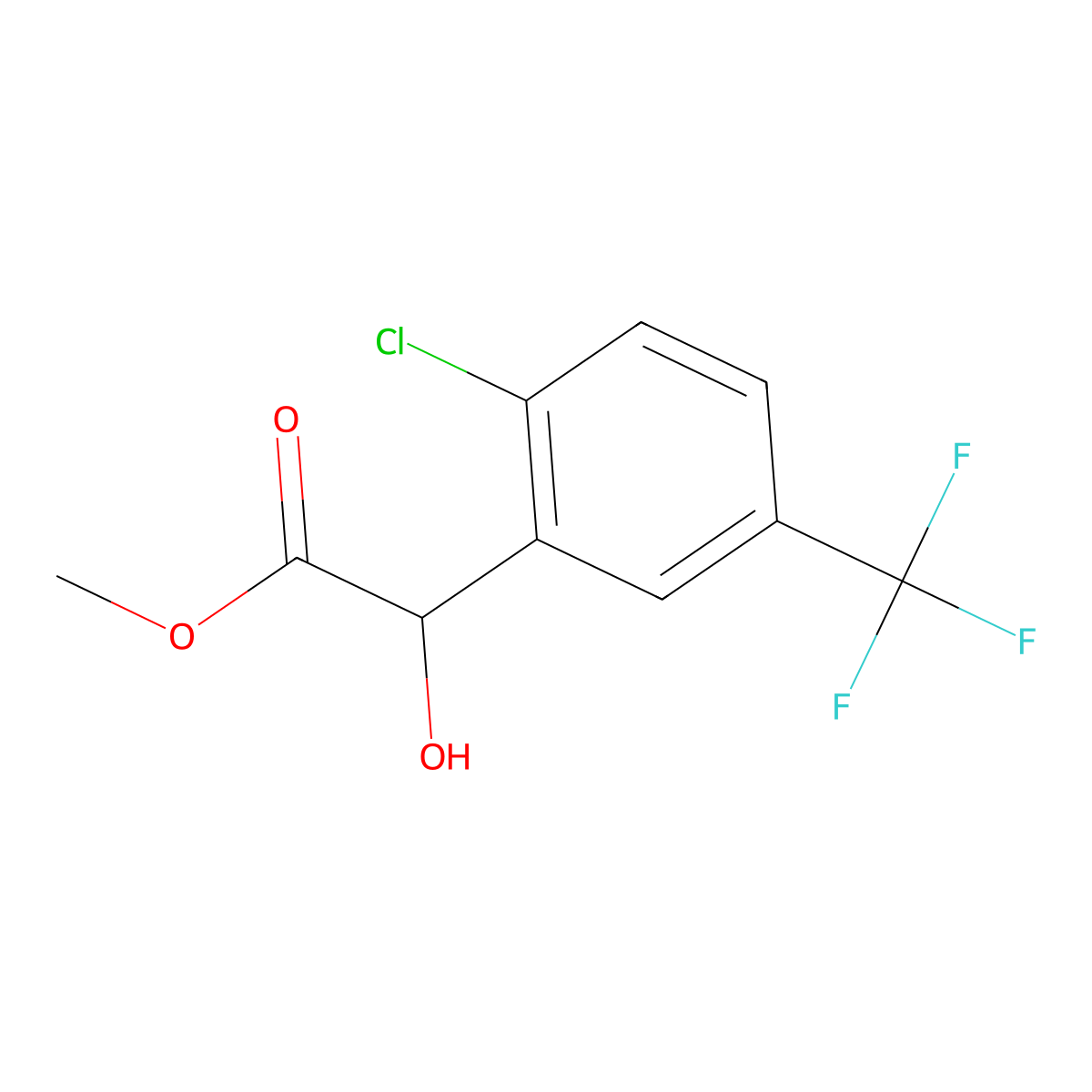 Methyl 2-[2-chloro-5-(trifluoromethyl)phenyl]-2-hydroxyacetate molecular structure, CAS 1898132-06-3