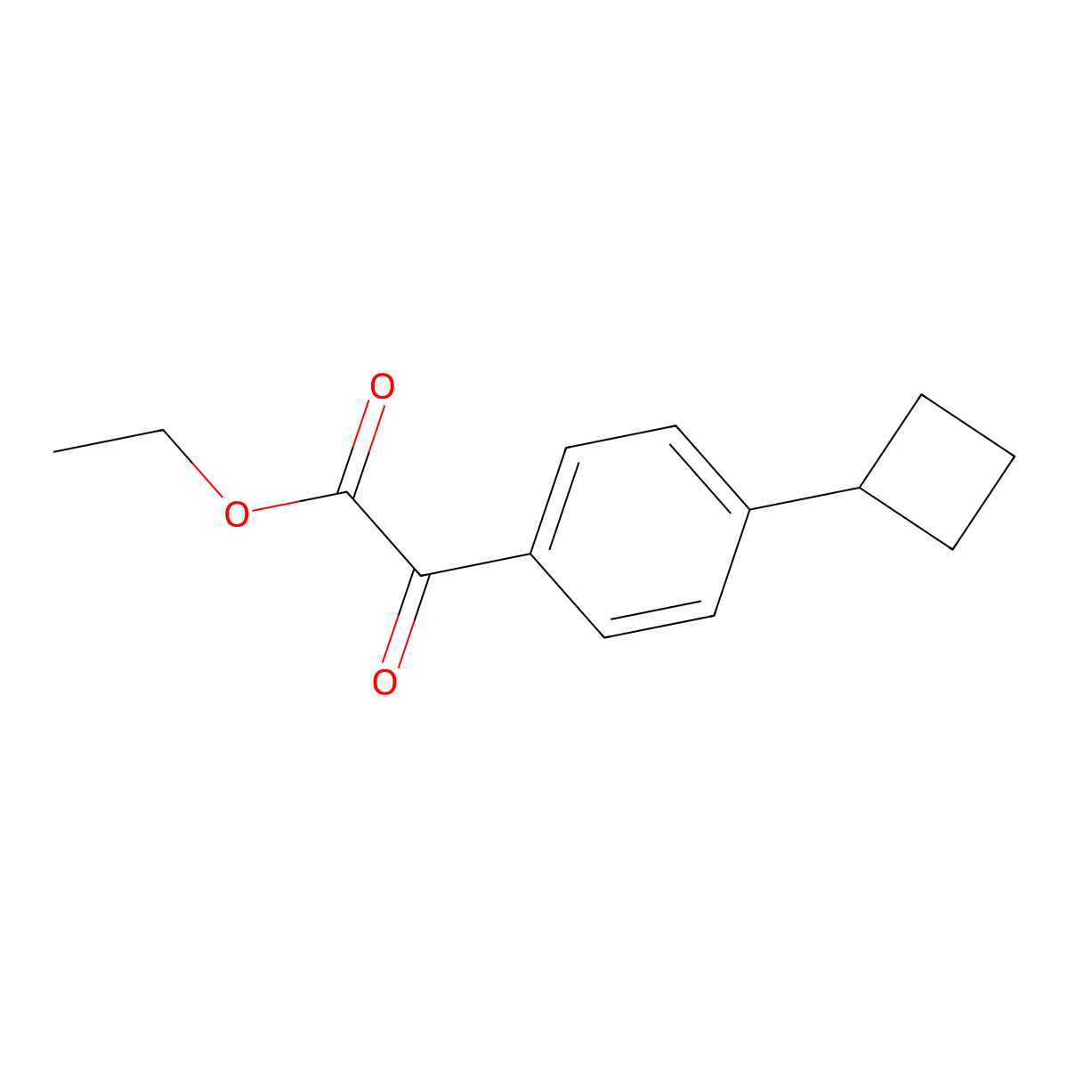 Ethyl 2-(4-cyclobutylphenyl)-2-oxoacetate molecular structure, CAS 1898138-62-9