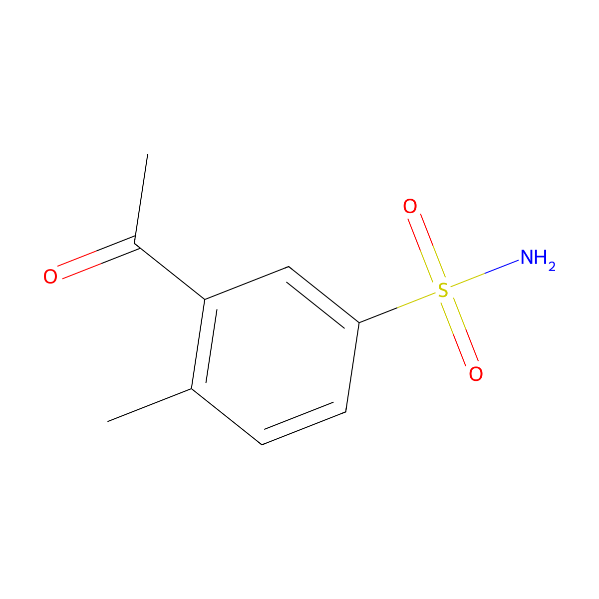 3-Acetyl-4-methylbenzene-1-sulfonamide molecular structure, CAS 189814-25-3