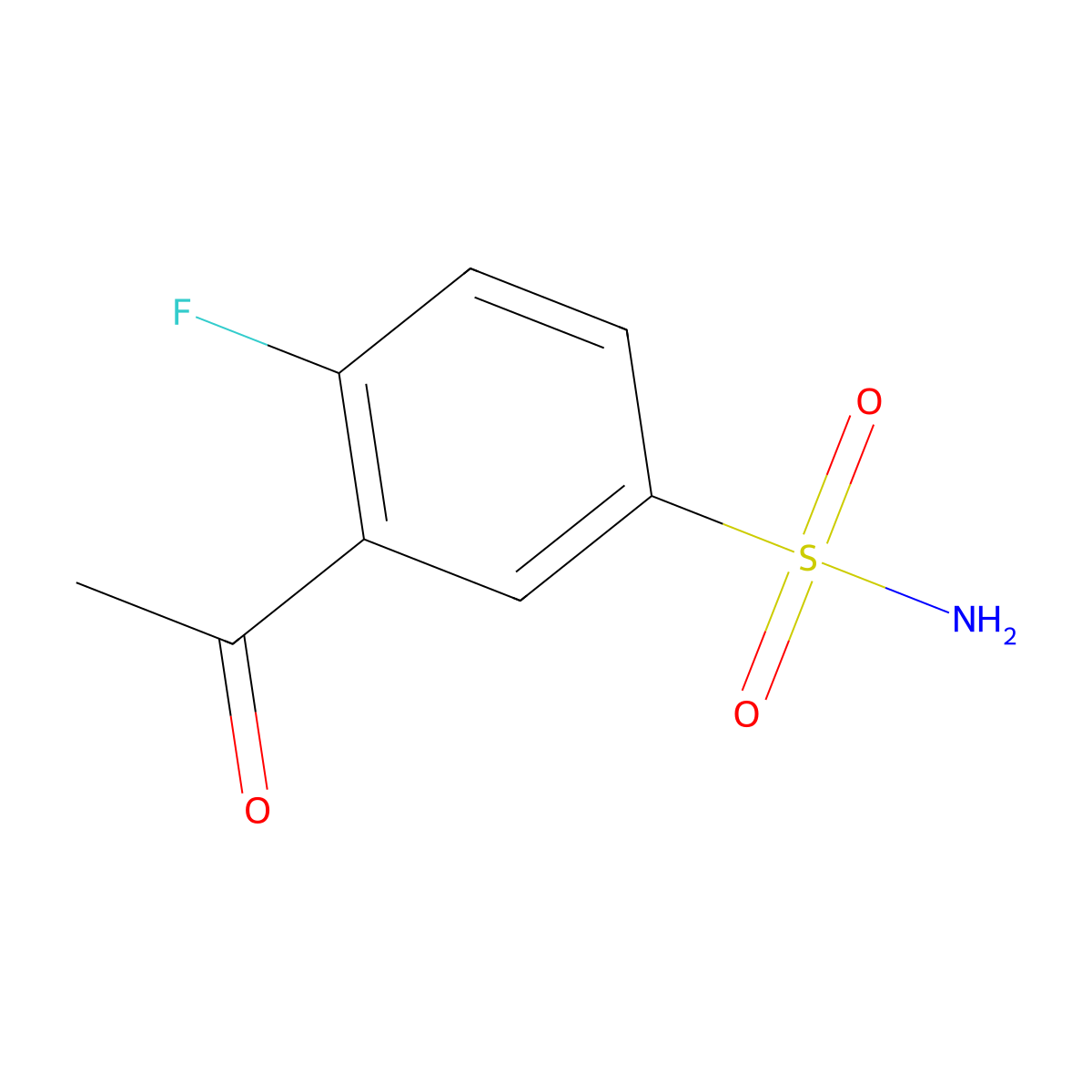 3-Acetyl-4-fluorobenzene-1-sulfonamide molecular structure, CAS 189814-43-5