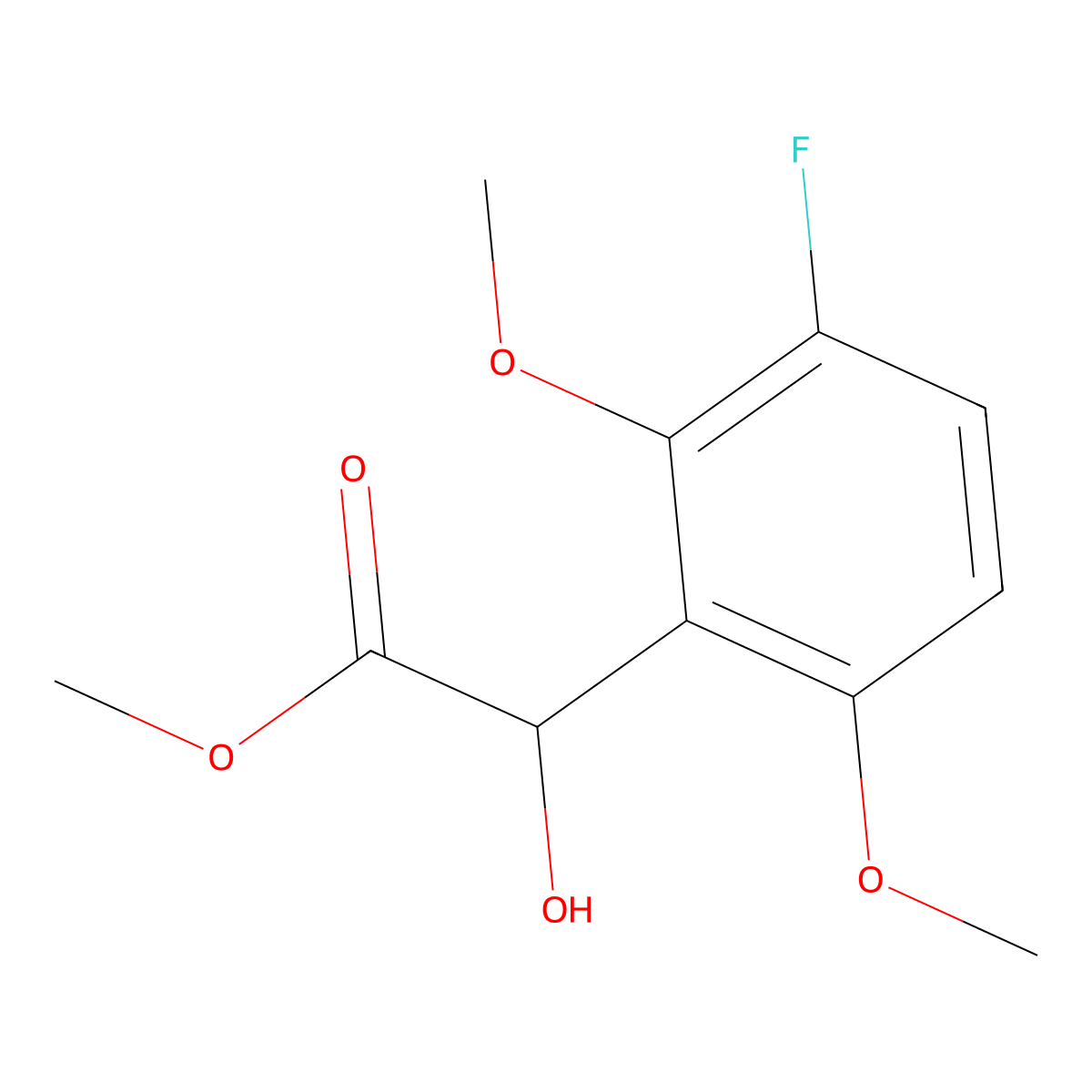 Methyl 2-(3-fluoro-2,6-dimethoxyphenyl)-2-hydroxyacetate molecular structure, CAS 1898149-74-0
