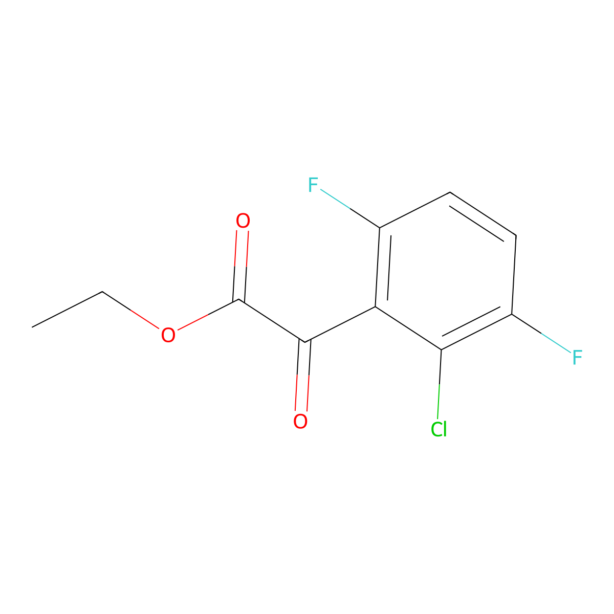 Ethyl 2-(2-chloro-3,6-difluorophenyl)-2-oxoacetate molecular structure, CAS 1898158-44-5