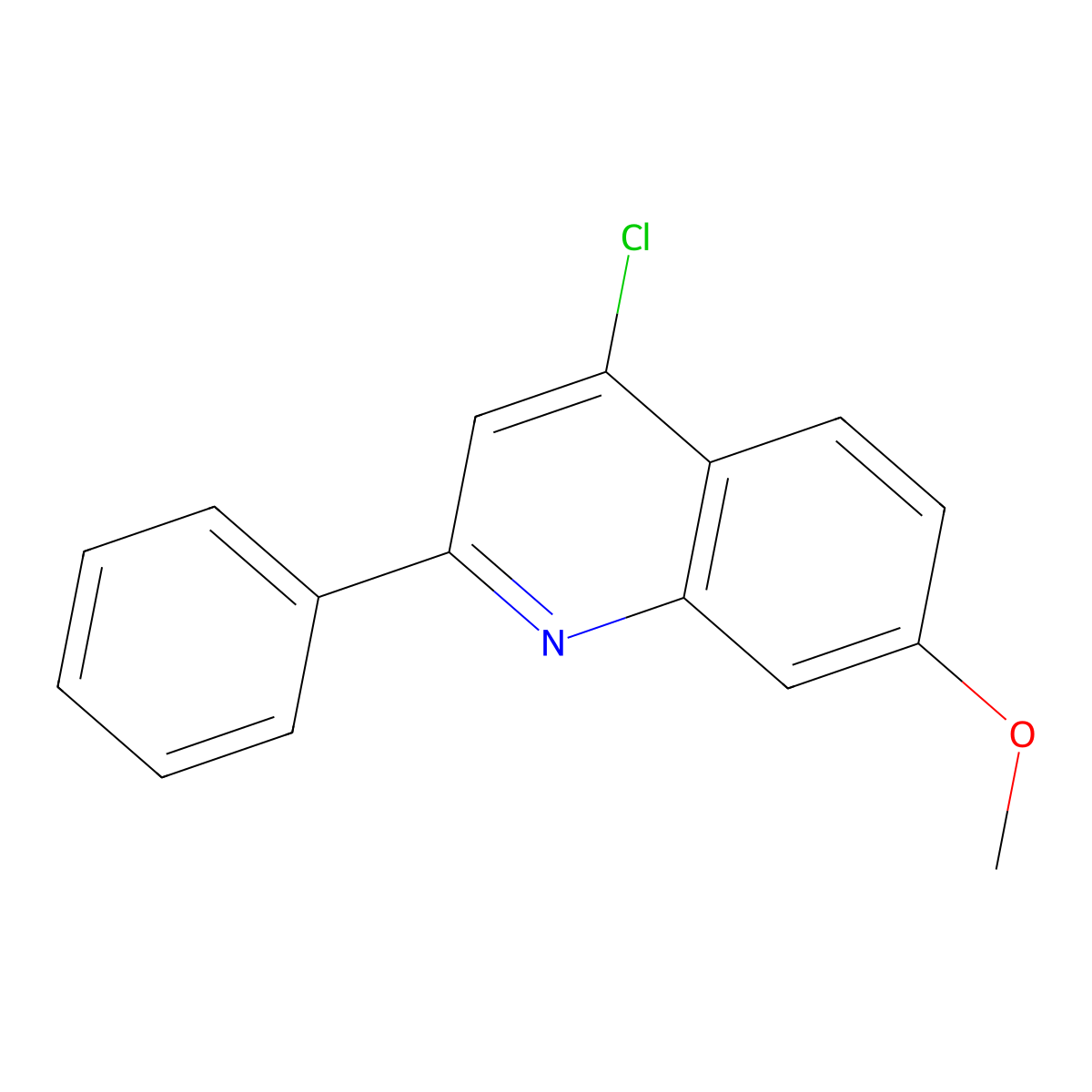 4-Chloro-7-methoxy-2-phenylquinoline molecular structure, CAS 189816-05-5