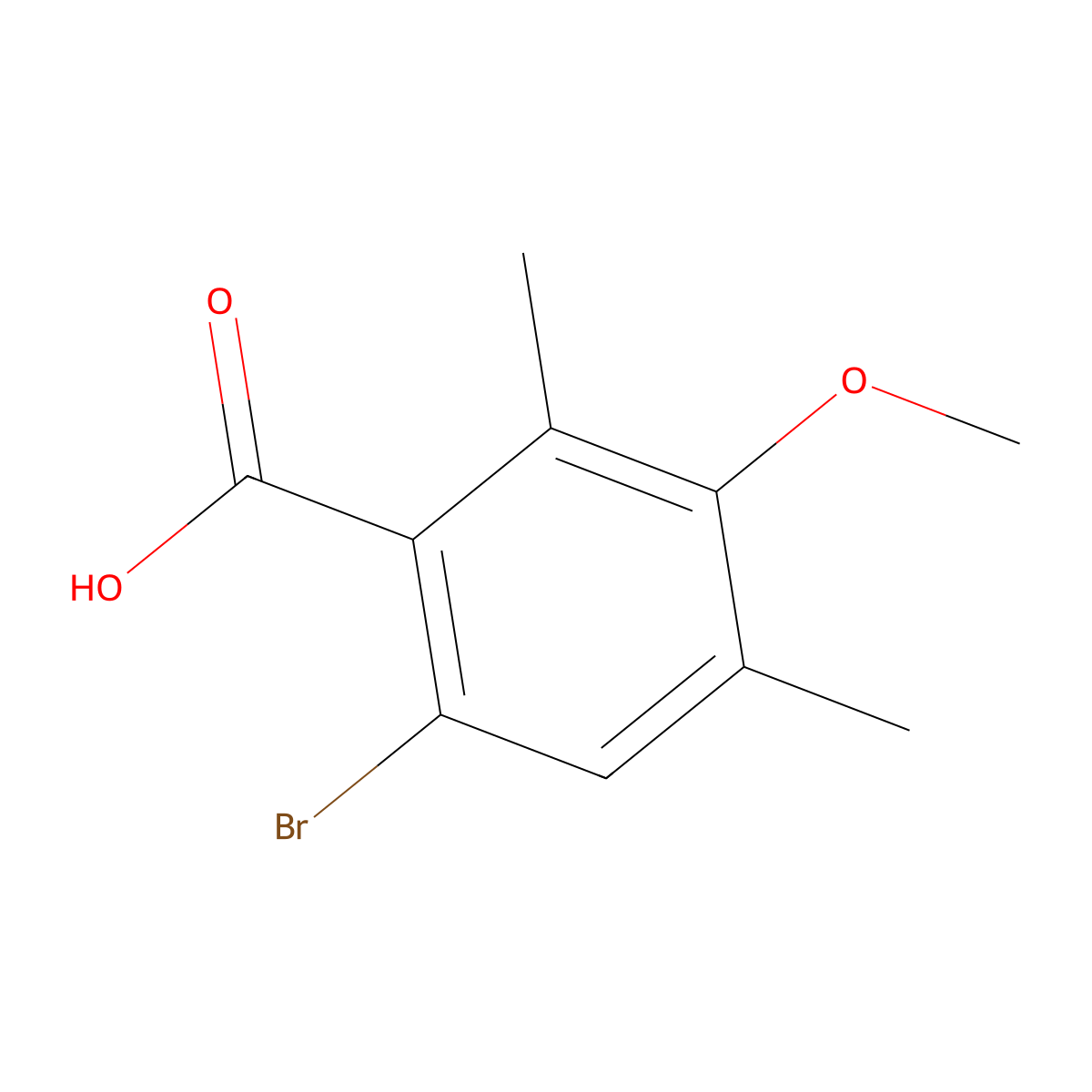 6-Bromo-3-methoxy-2,4-dimethylbenzoic acid molecular structure, CAS 1898167-70-8