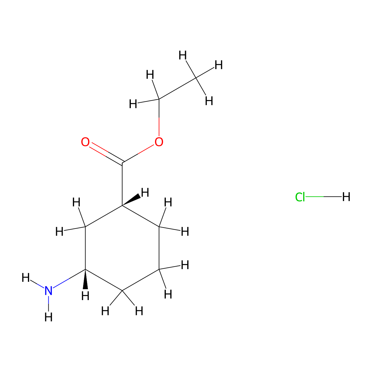 ethyl (1R,3S)-3-aminocyclohexane-1-carboxylate hydrochloride molecular structure, CAS 1898181-18-4