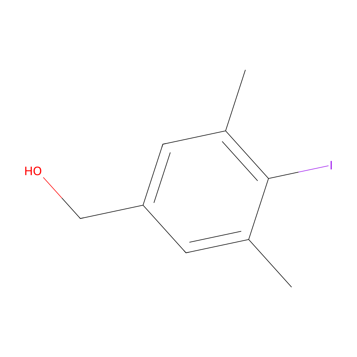 4-Iodo-3,5-dimethylbenzenemethanol molecular structure, CAS 18982-60-0