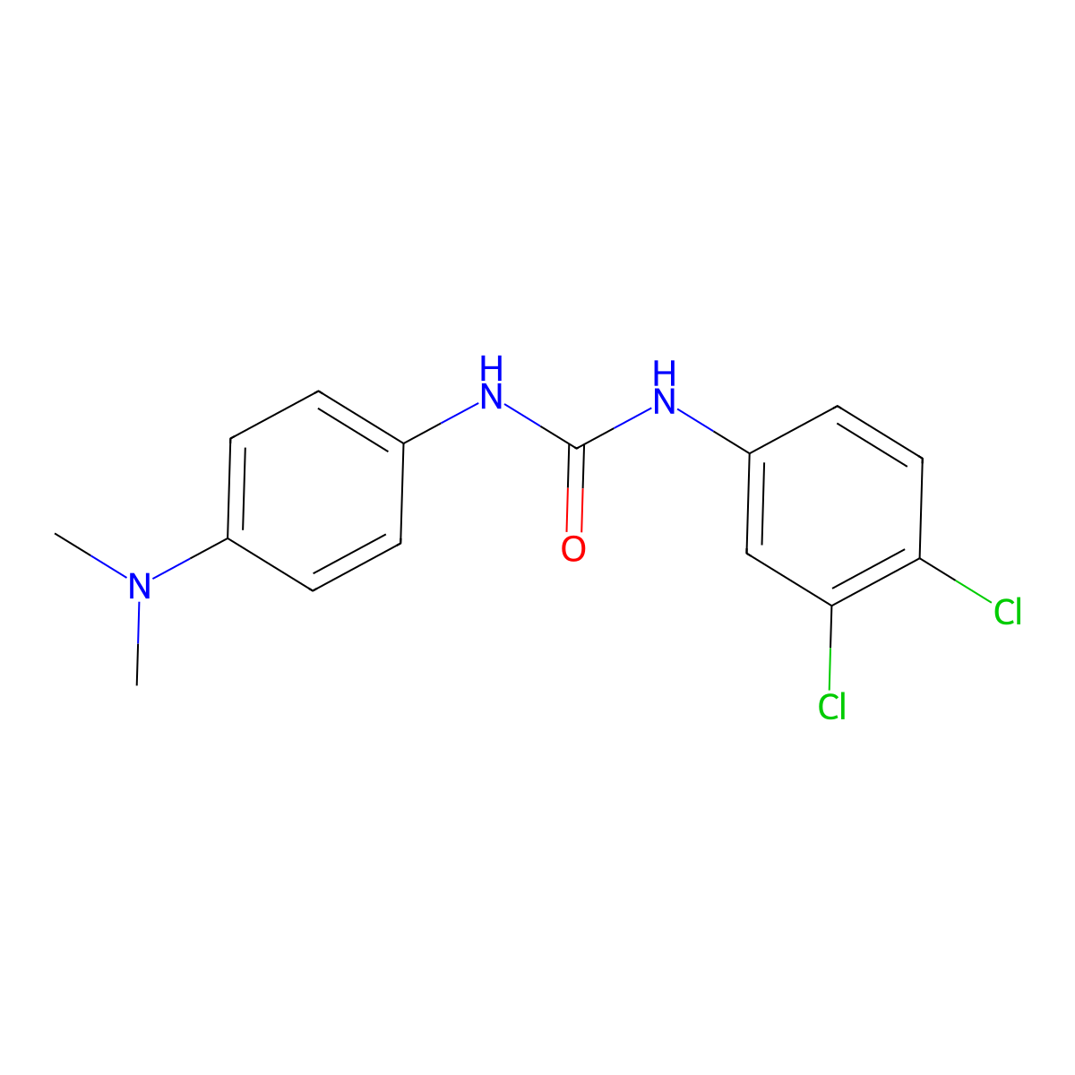 N-(3,4-Dichlorophenyl)-N'-(4-(dimethylamino)phenyl)urea molecular structure, CAS 18982-72-4