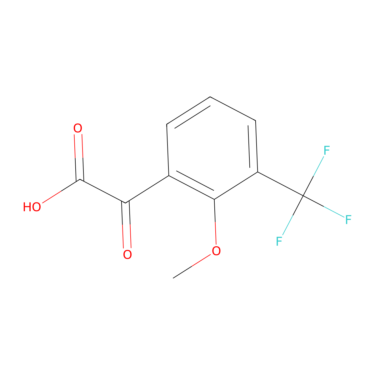 2-[2-Methoxy-3-(trifluoromethyl)phenyl]-2-oxoacetic acid molecular structure, CAS 1898203-18-3